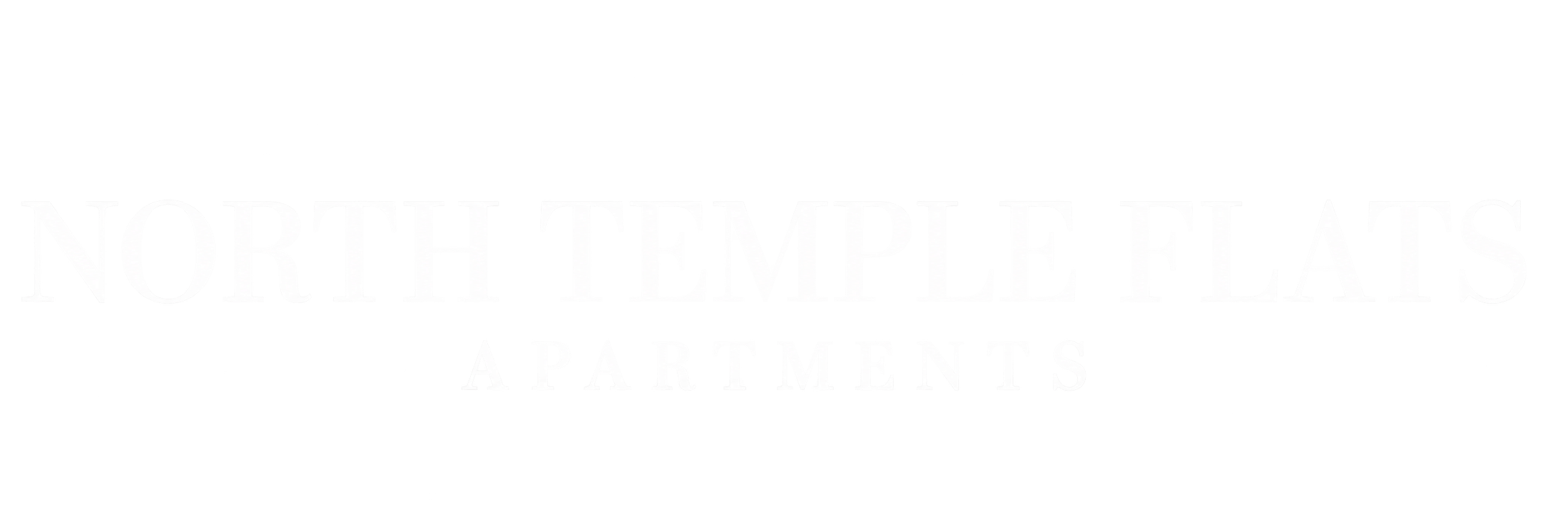 The image displays the text "NORTH TEMPLE FLATS APARTMENTS" in a stylized font.